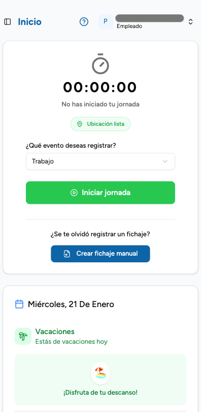 Simple mobile interface